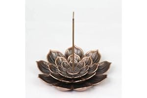Lotus Incense Holder, Cone Coil Incense Mini Lotus Incense Burner, Detachable Ash Catcher for Home Office (A)