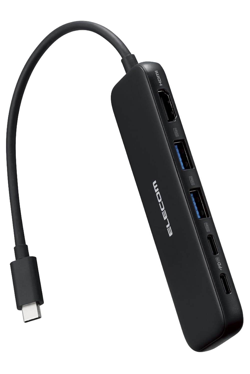 エレコム USB-C ハブ ドッキングステーション 5in1 100W PD対応 HDMI 4K30Hz 高速データ転送 5Gbps ブラック DST-W01商品画像