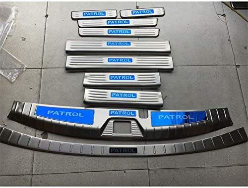 JXSMYBTB Car shape stainless steel rear guard bar door mast welcome bar bumper. For Nissan Patrol y62 2012 2018