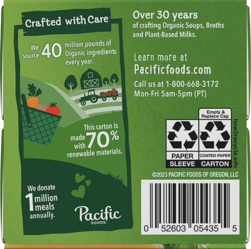 PACIFIC FOODS ORGANIC FREE RANGE CHICKEN BROTH, LOW SODIUM, 8 FL OZ (PACK OF 4)