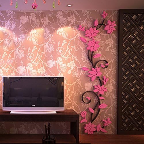 Fenta Wall Decoration Rose Flower Acrylic 3D Wall Sticker