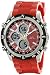 U.S. Polo Assn. Sport Men's US9136 Silver-Tone Watch with Red Silicone Band