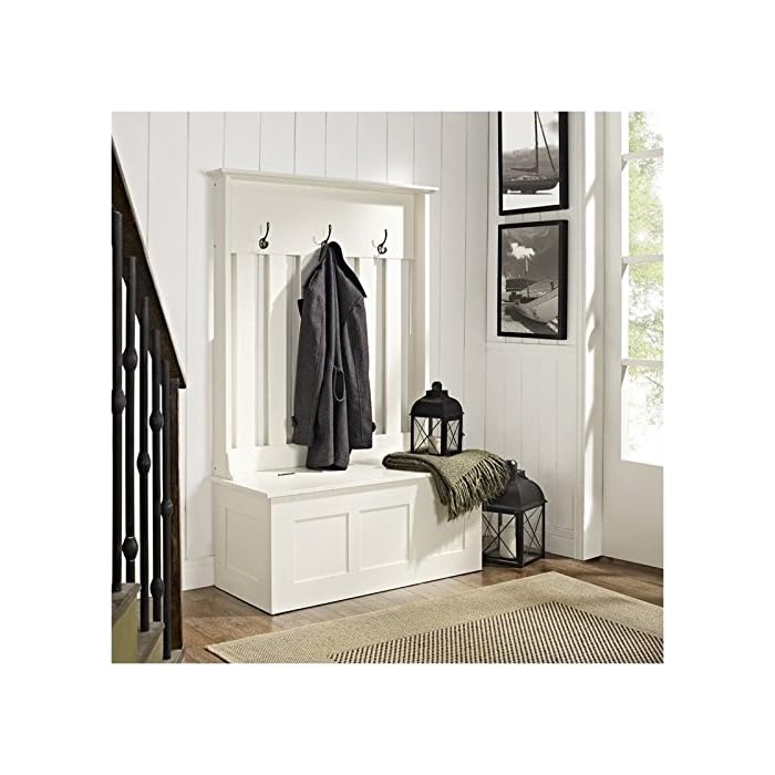 Pemberly Row Entryway Hall Tree with Lift Top Storage Bench and Coat