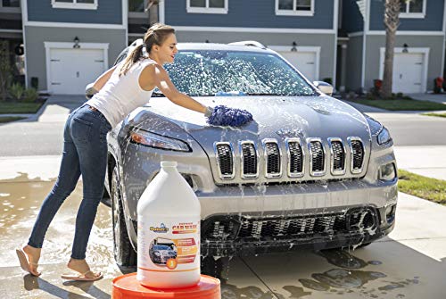 Sheiner's Premium Car Wash Soap and Car Shampoo - No Towel Dry Spot Free Cleaning - Compatible with Car Wash Sprayer Machines - 1 Gallon Concentrated Formula Makes Up to 64 Gallons