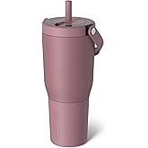 BrüMate Resa 35oz 100% Leakproof Travel Tumbler w/Handle & Straw | Flexible SoftSip Straw | Silicone Sleeve for Durability | Stainless Steel | Cup Holder & Travel Friendly Water Bottle (Rose Taupe)