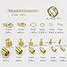 LolliBeads (TM) Gold Plated Barrel Leather Cord Ends, Lobster Clasp and Extension Chains Kits Assorted Pack (60 sets)
