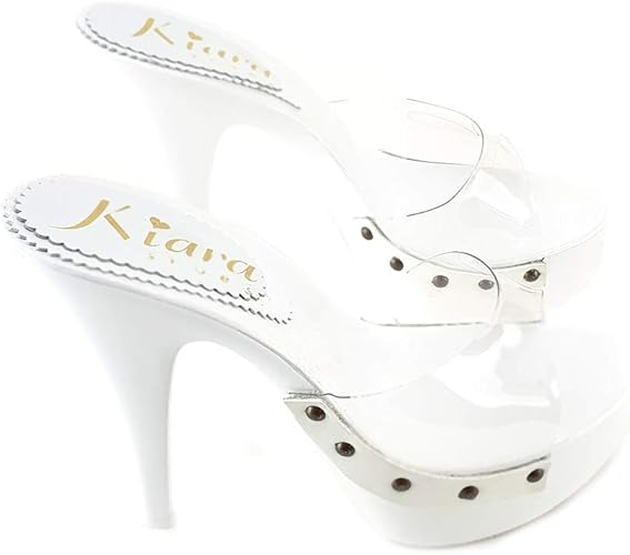 white high heel clogs