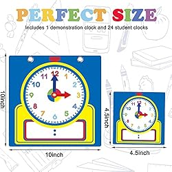 Junkin 25 Pcs Teaching Clock Kit, Clocks Practice