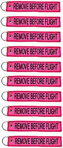 10x Remove Before Flight Pink Key Chain - Apex Imports
