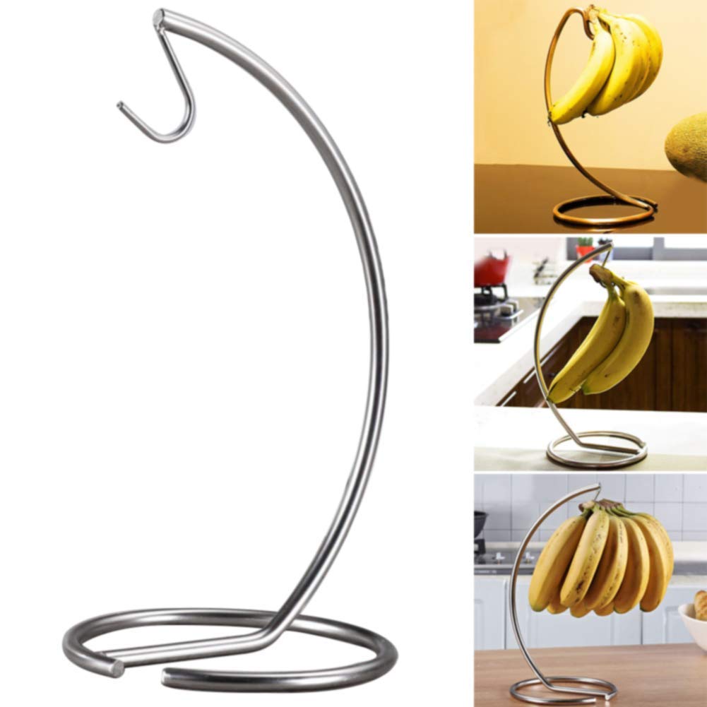 zalati Banana Holder Stainless Steel Hanging Fruit Display Stand for Home Kitchen Storage Decoration