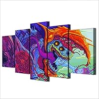 HIOJDWA Paintings Modular Pictures Home Wall Frame Modern Abstract Poster Hd Printed 5 Pieces Canvas Hyper Beast Decor Anime Oil Painting