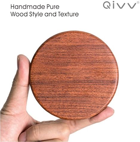 Wood Wireless Charger, QIVV Wireless Charging Pad Qi Wireless Charger for Samsung S6 / S6 Edge / Edge+, Note 5, Nexus 4 / 5 / 6 /7, Nokia Lumia 920, LG Optimus Vu2, HTC 8X and All Qi-Enabled Devices