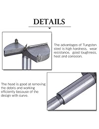 srol 5 pcs Forstner brocas de acero de tungsteno de madera sierra de agujero de trabajo con vástago redondo para madera plástico perforación 1.37 inch 1.57inch 1.77inch 1.96inch 2.36inch