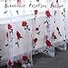 HUTO Rod Pocket Sheer Curtains for Living Room 84 Inches Long Red Rose Curtain Panels Sheer Drapes for Girl Bedroom 2 Panels