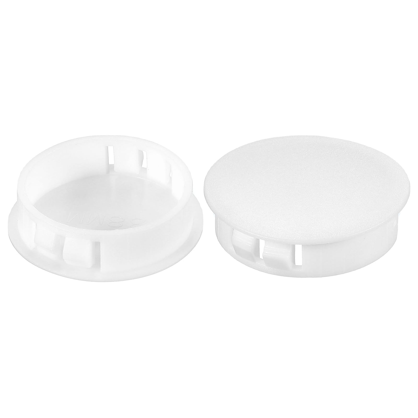 PATIKIL 1.5"/38mm Plastic Hole Plugs, 20Pcs Flush Type Round Hole Plugs Cover Snap in Locking Hole Tube for Table Kitchen Cabinet Furniture, White
