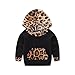Baby Girls Floral Fleece Hoodie+ Floral Pant Leggings 2 Piece Outfits Set (6-12M, Leopard)
