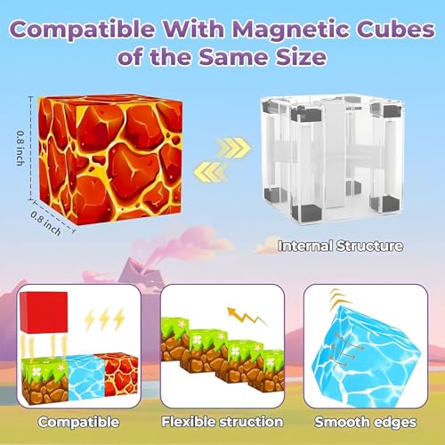 Moonmen 100PCS Magnetic Blocks Magnetic Tiles for Kids, Joyful Pet Paradise Building Blocks Set - Wooden House Playset STEM Montessori Sensory Toys Creative Games for 3+Year Old Kids Age 3+ Years Old