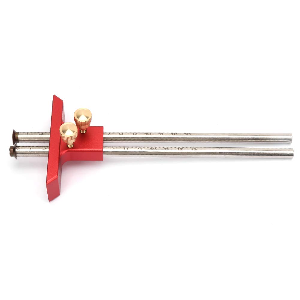 Wood Marking Gauge, Stainless Steel Double Head Woodworking Scriber Ruler, High Strength Durable Tools for Carpenter Wood Marking