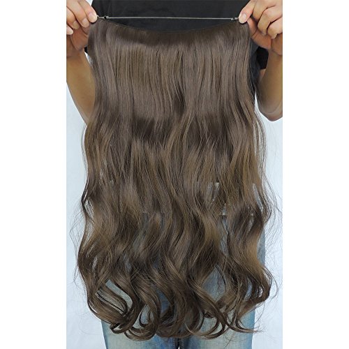 Secret Halo Hair Extensions Flip in Curly Wavy Hair Extension Synthetic Women Hairpieces 20" (Rust Brown #8A) - Thumbnail 3