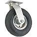 Pneumatic Caster Wheel with Swiveling Top Plate - 8-Inch - 310 lb. Load Capacity - Air-Filled Wheel Provides a Cushioned Ride & Shock Absorption Best Suited for Outdoor Use