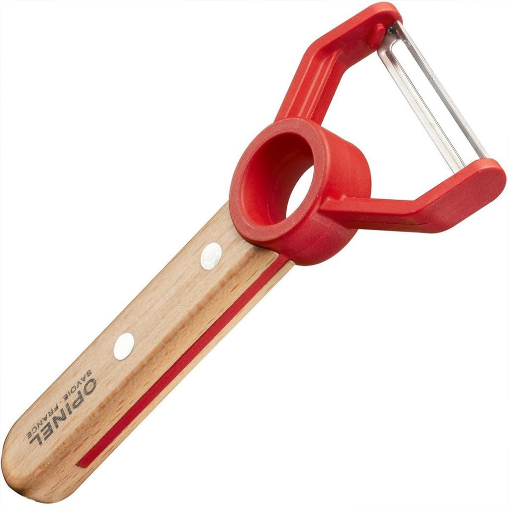 Opinel Le Petit Chef Children's Peeler, Rustproof, Stainless Steel, Beech Wood, Red