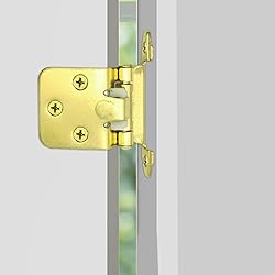 Gold 1/2 Inch Overlay Face Frame Cabinet Hinges, 20