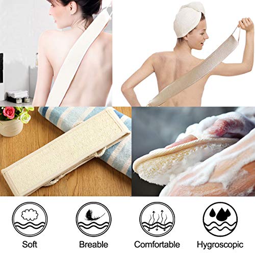 Back Scrubber Loofah Luffa Washer for Women Men Body Exfoliator with Sponge and Shower Glove