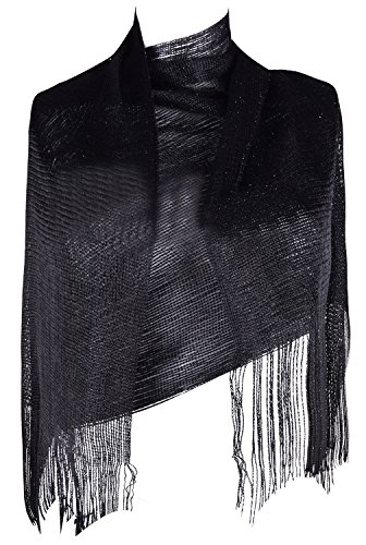 wedding shawl and wraps glitter fashionable womens scarves for party /prom Black