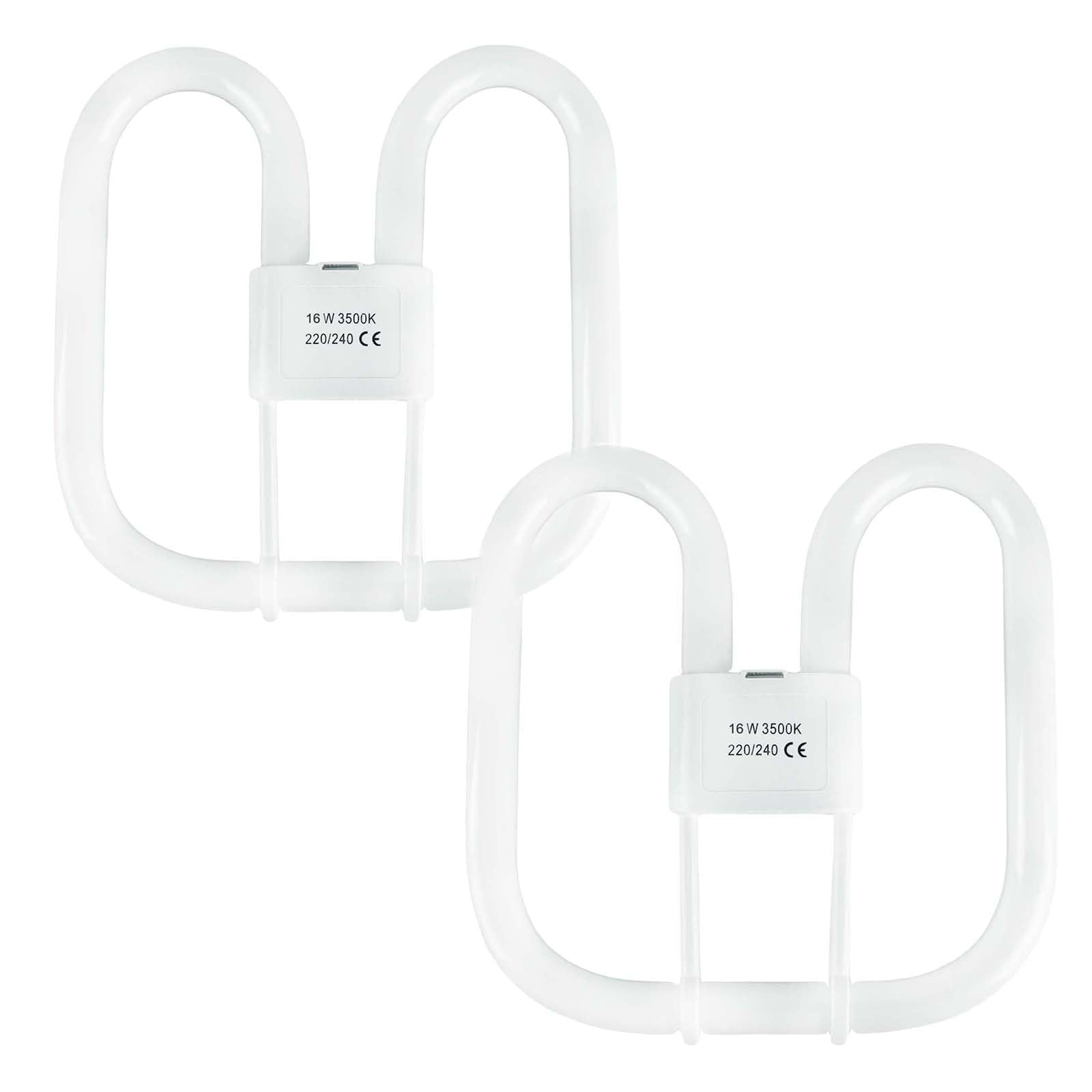 JQslight 16W GR10Q Compact Fluorescent Lamp, 4 Pin Light Bulbs Warm White 3500K Non-Dimmable, 950LM, AC 230V, Recessed Ceiling Light, Energy Saving Light Bulbs, Pack of 2