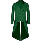 MOFOVELY Mens Pirate Coat Steampunk Jacket Tailcoat Renaissance Jacket Halloween Hatter Costume