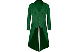 MOFOVELY Mens Pirate Coat Steampunk Jacket Tailcoat Renaissance Jacket Halloween Hatter Costume