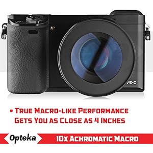 Opteka Achromatic 10x Diopter Close-Up Macro Lens for Canon EOS 80D, 70D, 60D, 50D, 1Ds, 7D, 6D, 5D, 5DS, T6s, T6i, T6, T5i, T5, T4i, T3i, T3 and SL1 Digital SLR Cameras (Fits 52mm and 58mm Threads)