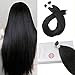 Moresoo Pre Bonded Human Hair Extensions 50g/50 strands Jet Black Color #1 24 Inch Long Straight Itip Extensions Real Human Hair 100 Human Hair Extensions