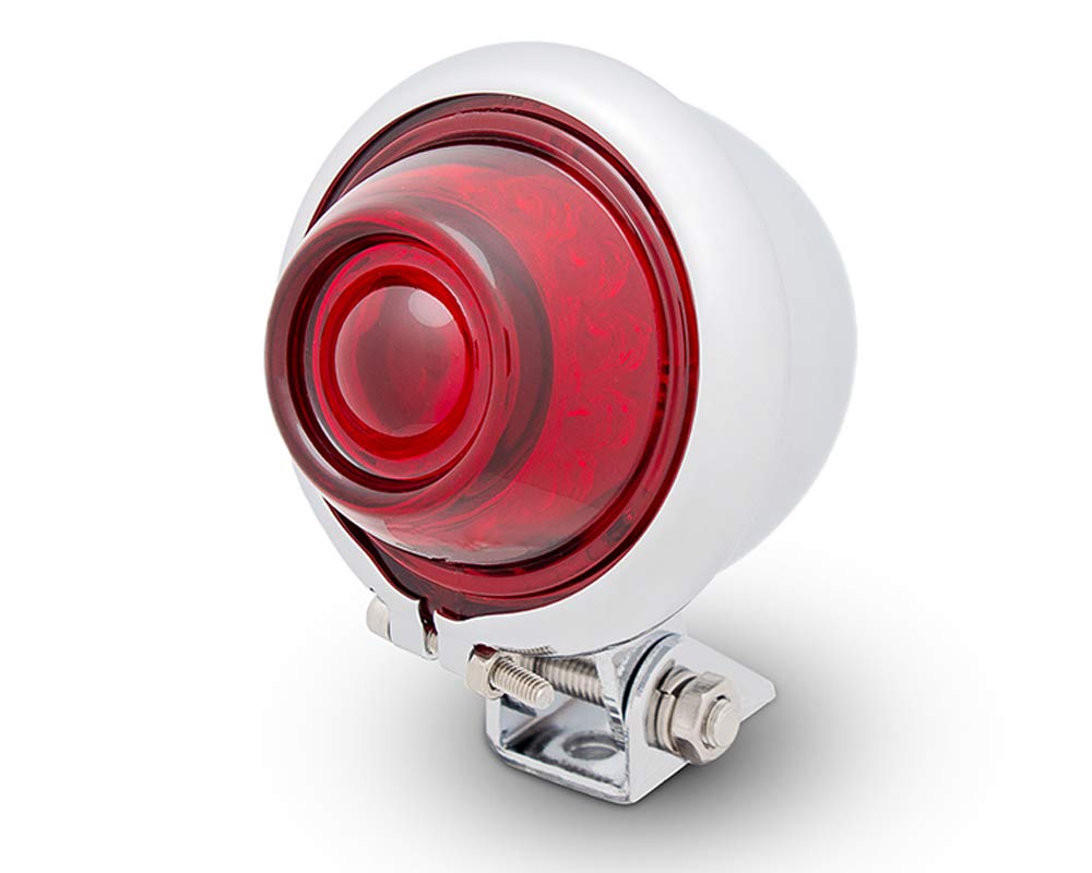 Alchemy Parts Motorbike LED Taillight Stoplight Bates Style for Vintage Retro Custom Project (Chrome)