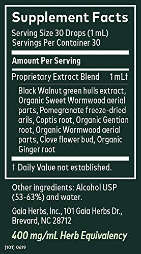image for Gaia Herbs Wormwood Black Walnut Supreme, Liquid Herbal Extract, 1 Oun