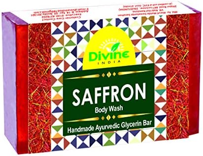 Divine India Premium Saffron Handmade ayurvedic glycerin body wash bar 200gm