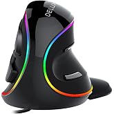 DELUX Wired Ergonomic Vertical Mouse, for Large Hands (M618PLUS RGB) | 6 Programmable Buttons, Up to 12800 DPI, Removable Wrist Rest, Vibrant RGB Backlit, for Windows 7/8/10/XP/Vista (Wired)
