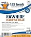 123 Treats - Premium Rawhide Retriever Rolls Dog Rawhides for Dogs 9-10” (36 Count) All-Natural Grass-Fed Free-Range Hand Rolled Beef Dog Bones High-Protein Healthy Chew Treats.
