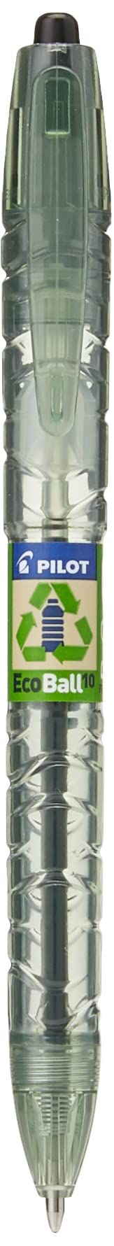 Pilot Ecoball Recycled Ballpoint Medium, Black, Pack of 10