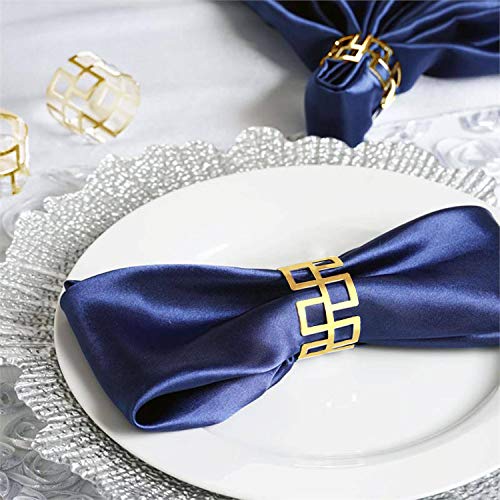 LogHog Napkin Rings Set of 12 -Golden Napkins Holder Rings,Ideal Table Decoration fo Wedding Banquet Daily Dinner Party Decor Favor(Hollow-Out Style 2)