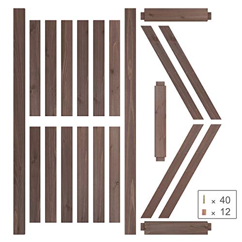 Genius Iron Light Walnut 36inx84in Barn Door with 6.6FT Sliding Door Hardware Kit & Flush and Pull Set & Floor Guide, Pre-Drilled Ready to Assemble Environmental Solid Fir Wood Door Panel, K-Frame - Thumbnail 6