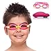 SWIM ELITE Kids Swimming Goggles - Comfortable Adjustable Strap, Anti-Fog, UV Protection, Toddler to Kid Size, Fun and Colorful Case