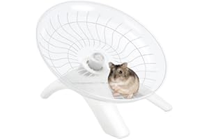 WONTEE Hamster Wheel Hamster Flying Saucer Silent Exercise Wheel Running Wheel for Dwarf Hamsters Gerbil Mice Small Animals (White)