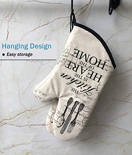 FIGROL Kitchen Oven Mitts, Microwave Oven Glove, Extreme Heat Resistant Gloves for BBQ, Food, Grilling, Frying, Baking Premium Insulated Durable Mitts(White) - Thumbnail 4