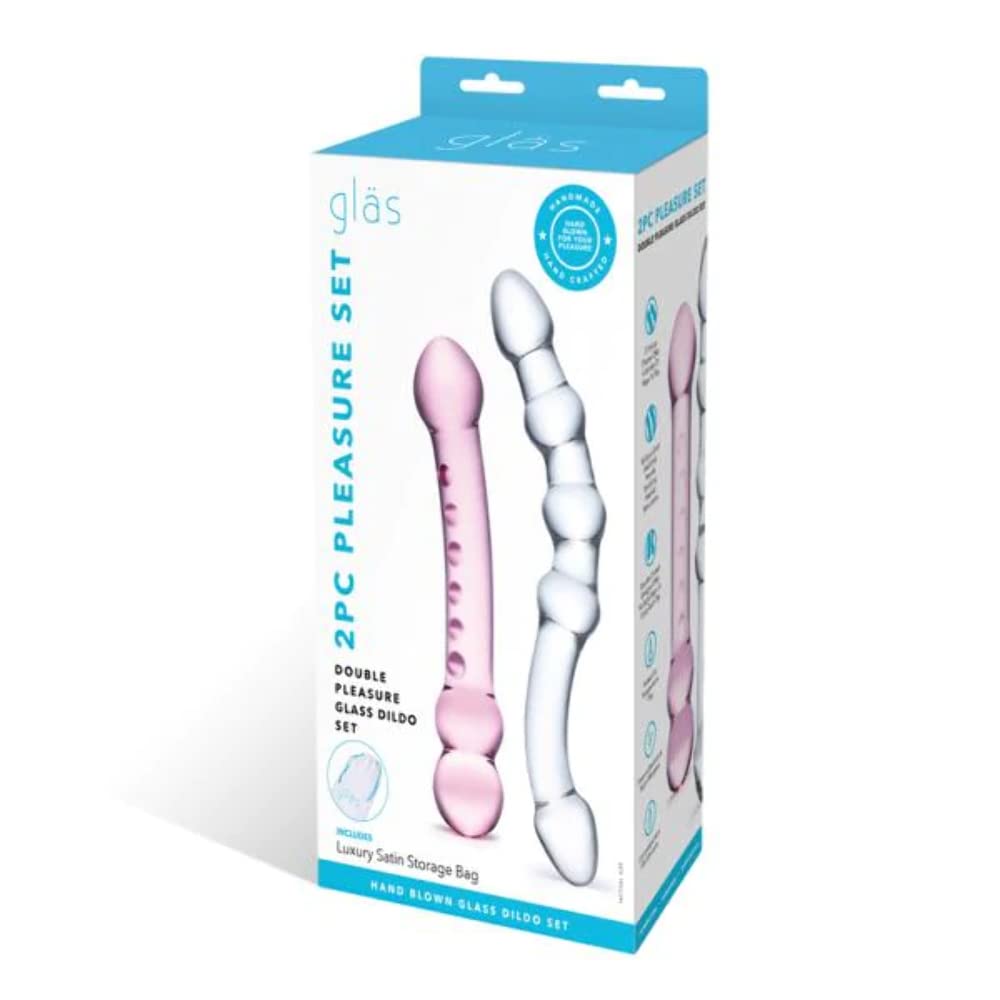 Glas Double Pleasure Dildo, Transparent, 1 Count