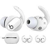 AhaStyle 3 Pairs Beats Studio Buds Ear Hooks Anti-Slip Ear Covers Silicone Accessories【Not Fit in The Charging Case】 Compatiable with New Beats Studio Buds 2021 (White)