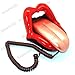 Asiawill Novelty Tongue Stretching Sexy Lips Mouth Corded Desk Home Retro Phone Telephone - Red