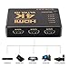 HDMI Switch, Redhilly Intelligent 5-Port HDMI Switcher Splitter Box with IR Remote, Support 4K Full HD1080p 3D (Black)