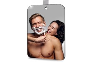 SAFEE MRROR Shatterproof Shower Mirror for Shaving Mirror (Large,10.7"x8.03") Bigger Than Original,Unbreakable Deluxe Plexiglass Makeup Travel Camping Mirrors,Men Wall Hanging Handheld