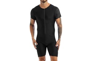 TiaoBug Mens Spandex Bodysuit Workout Ballet Dance Unitard Biketard Gymnastics Tank Top Leotard Swimsuit